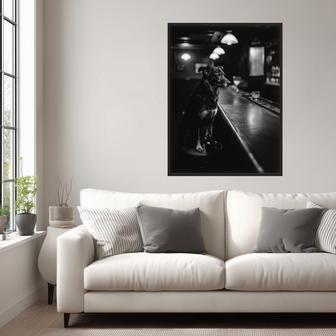 Hund an Bar Poster abstrakt – mattes Kunstdruck-Papier – Ansicht 3
