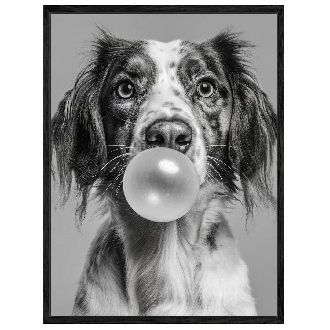 Hund mit Kaugummiblase Leinwandbild abstrakt – Leinwand auf Holzrahmen – Ansicht 4