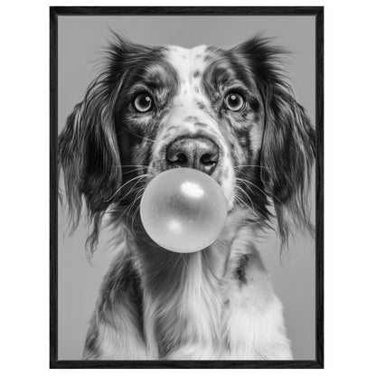 Hund mit Kaugummiblase Leinwandbild