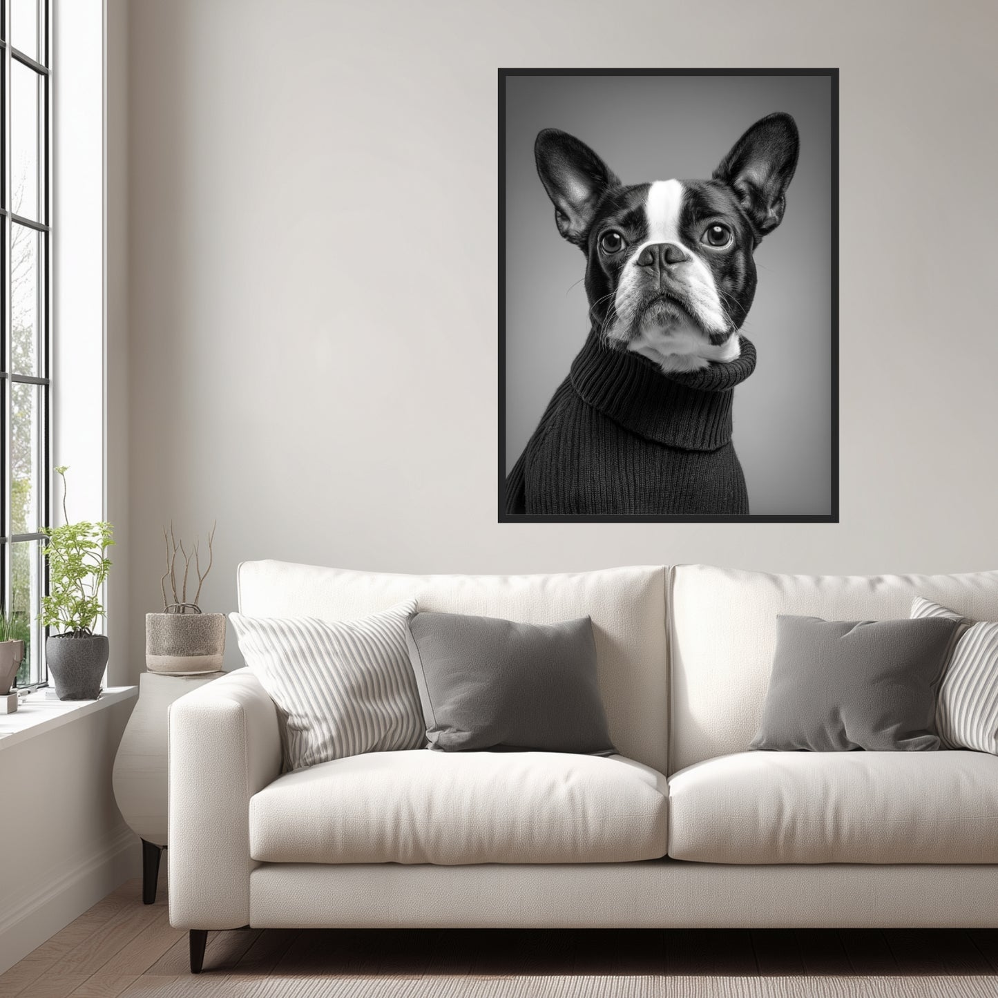 Hund mit Pullover Poster