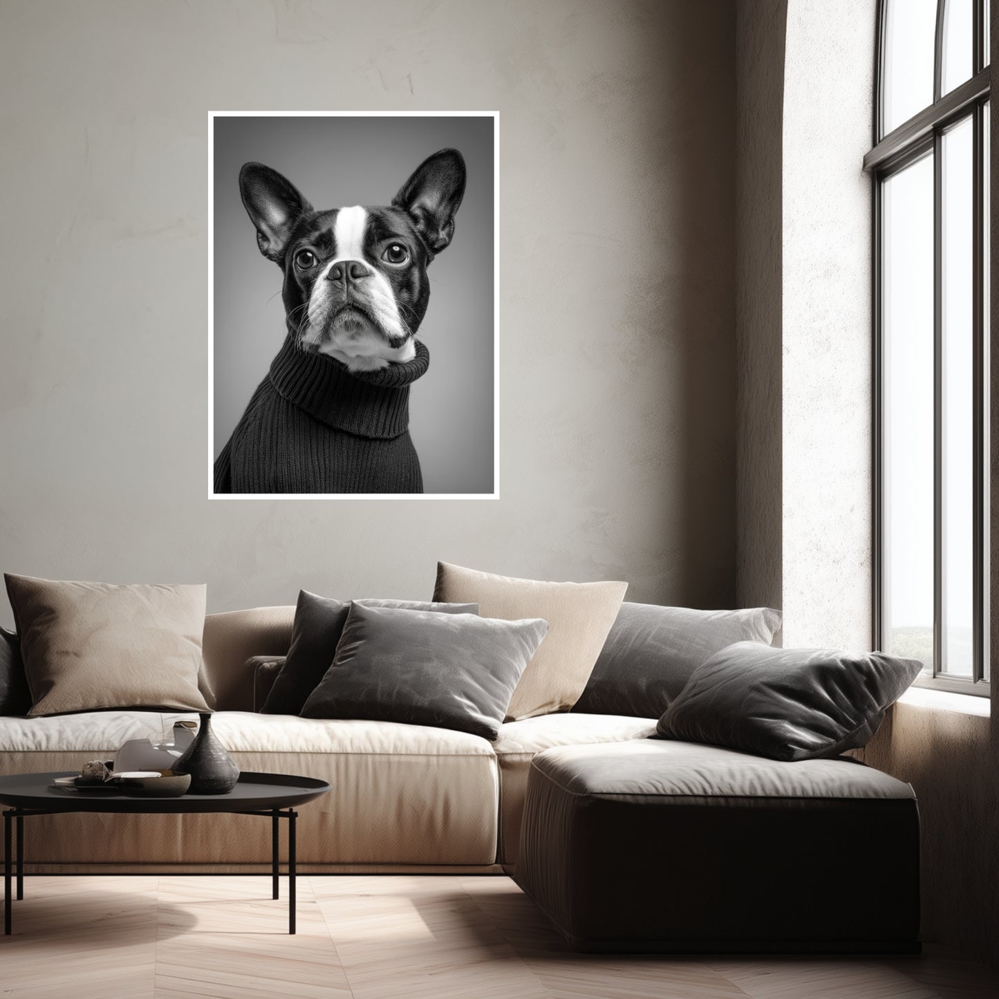 Hund mit Pullover Poster
