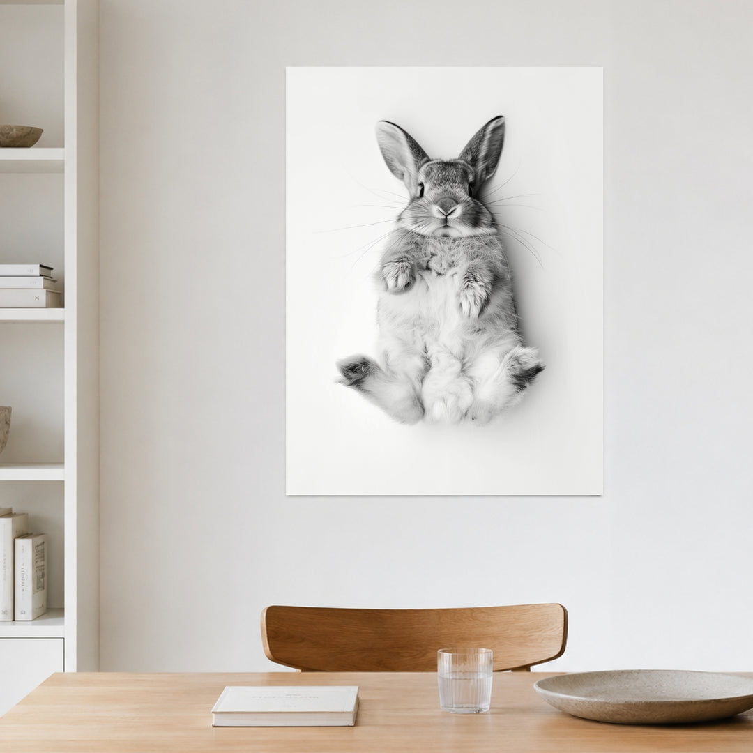 Kaninchen Schwarz Weiss Poster – Ohne Rahmen – Produktfoto