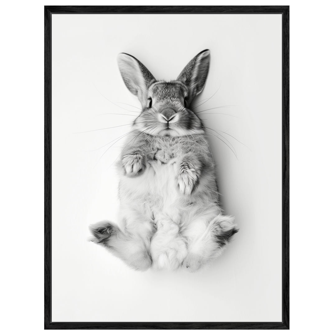 Kaninchen Schwarz Weiss Leinwandbild – Leinwandbild
