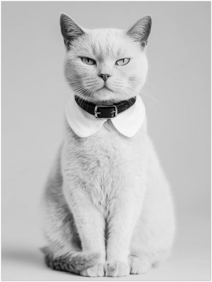 Katze mit Halsband Poster