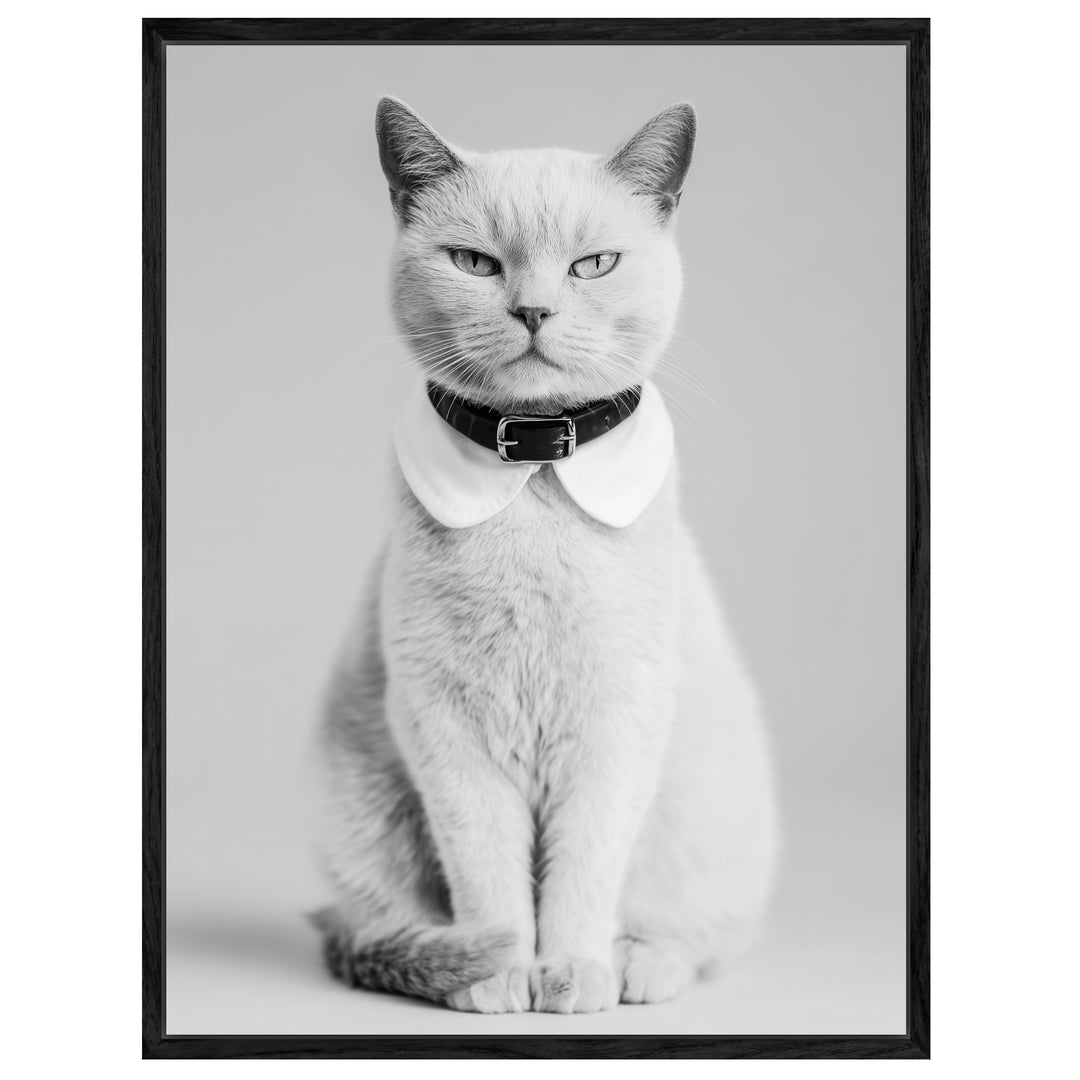 Katze mit Halsband Leinwandbild abstrakt – Leinwand auf Holzrahmen – Ansicht 4