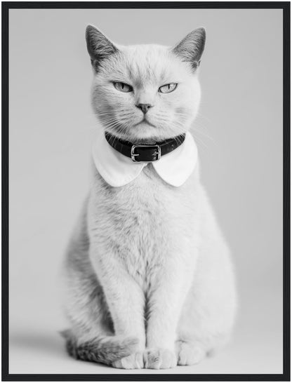 Katze mit Halsband Poster