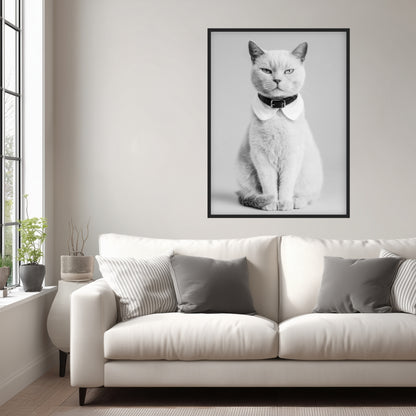 Katze mit Halsband Poster