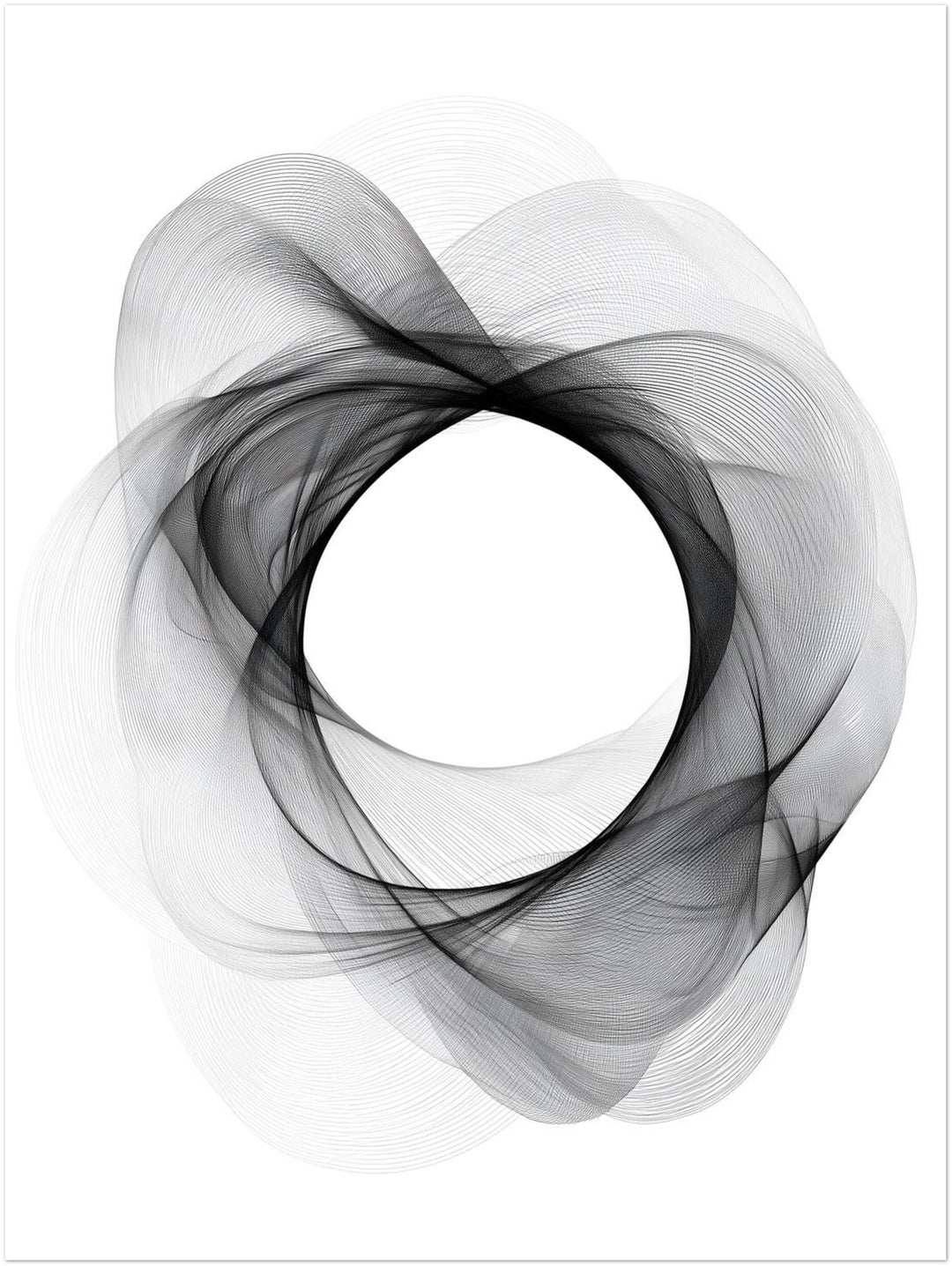 Kreis schwarz weiß – Wandkunst
