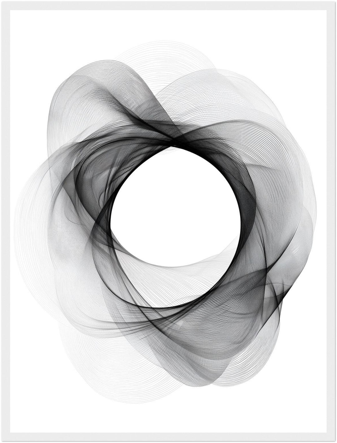 Kreis Poster schwarz weiß – mattes Kunstdruck-Papier – Ansicht 6