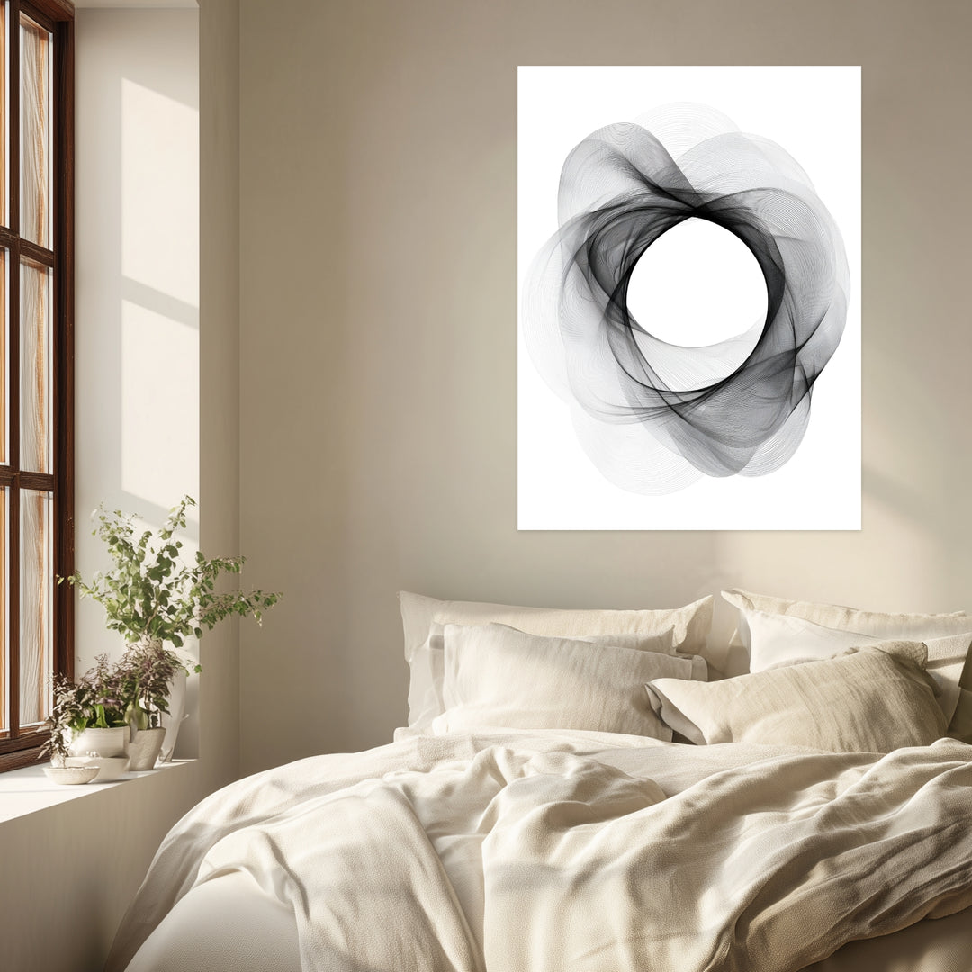 Kreis Poster schwarz weiß – mattes Kunstdruck-Papier – Ansicht 3