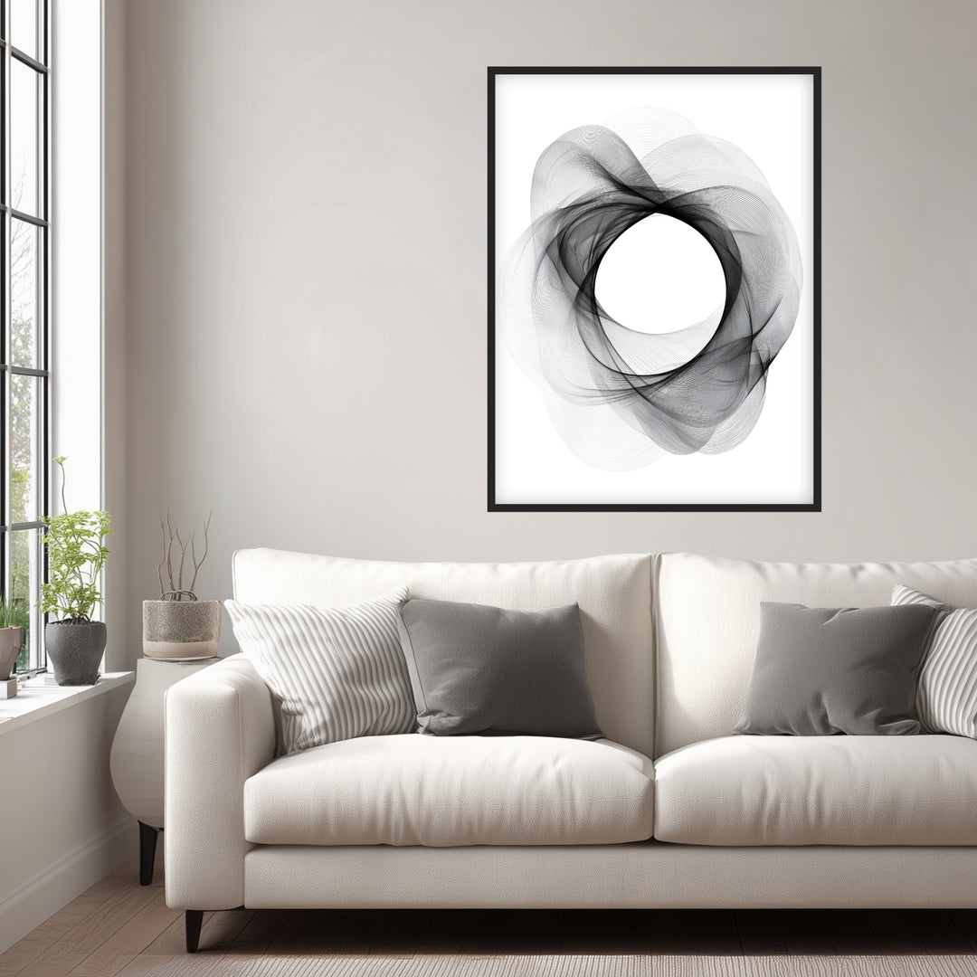 Kreis Poster schwarz weiß – mattes Kunstdruck-Papier – Ansicht 2