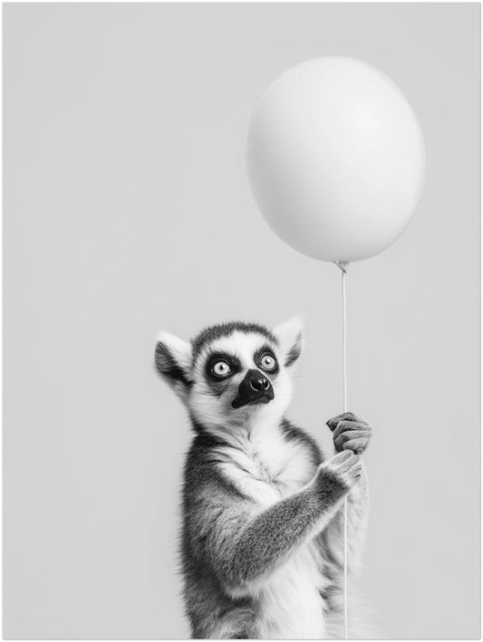 Lemur mit Ballon Poster