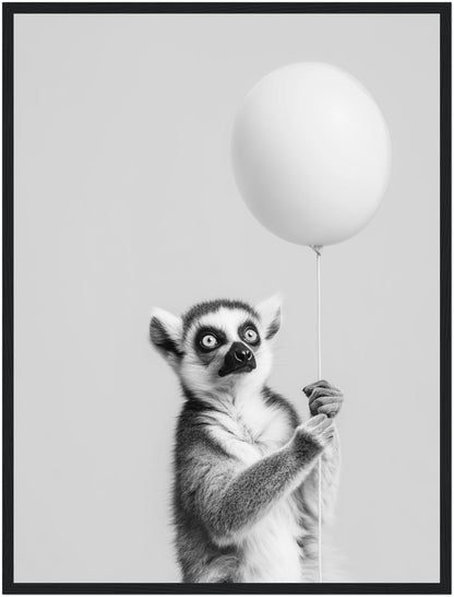 Lemur mit Ballon Poster