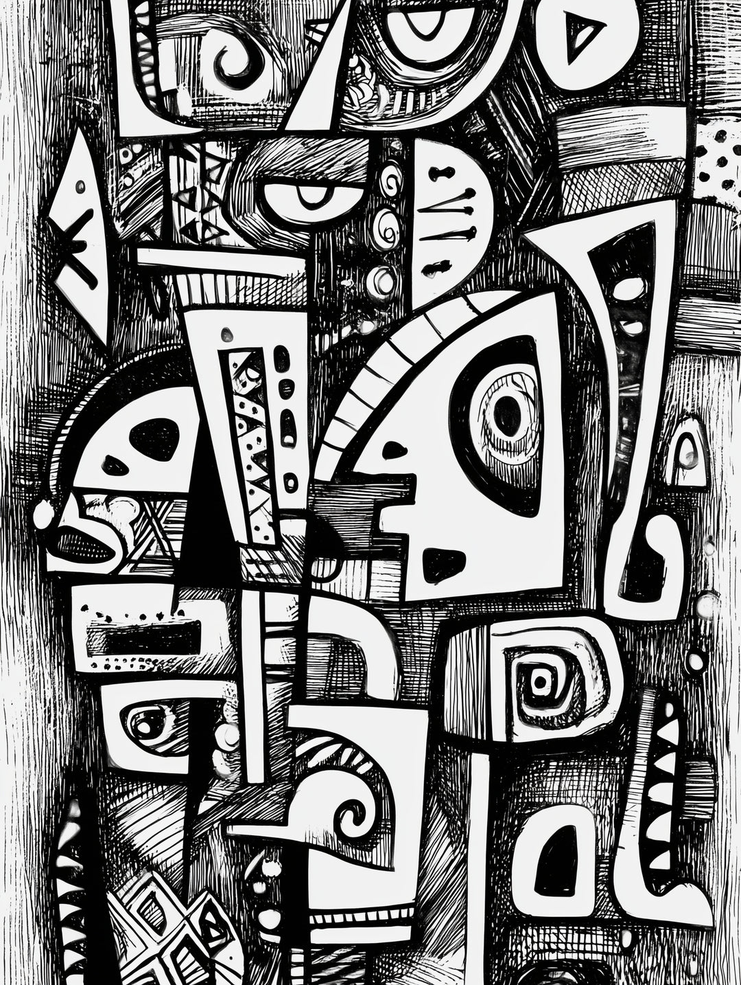 Schwarz weiß Linien abstrakt – Wandkunst