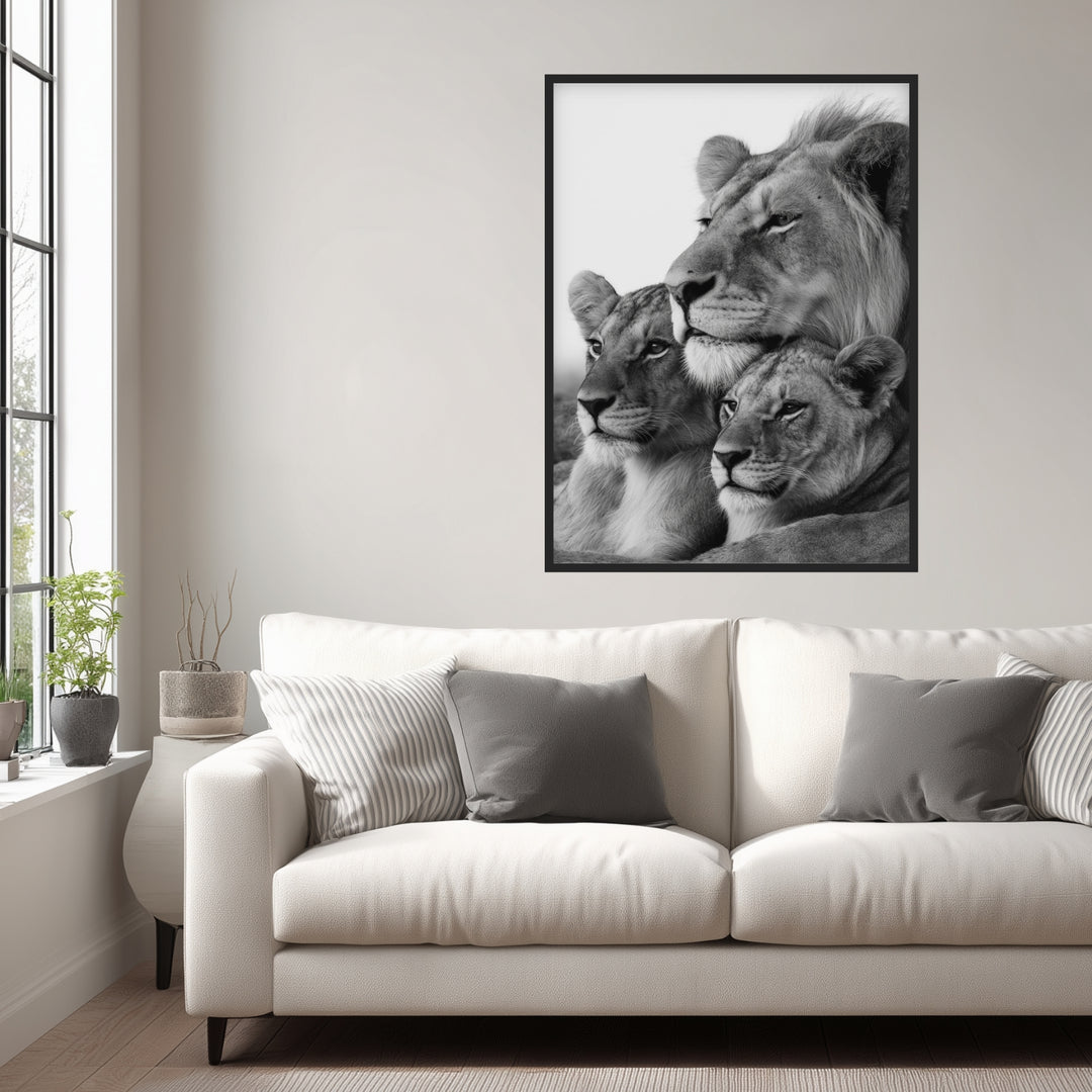 Löwenfamilie Poster abstrakt – mattes Kunstdruck-Papier – Ansicht 2
