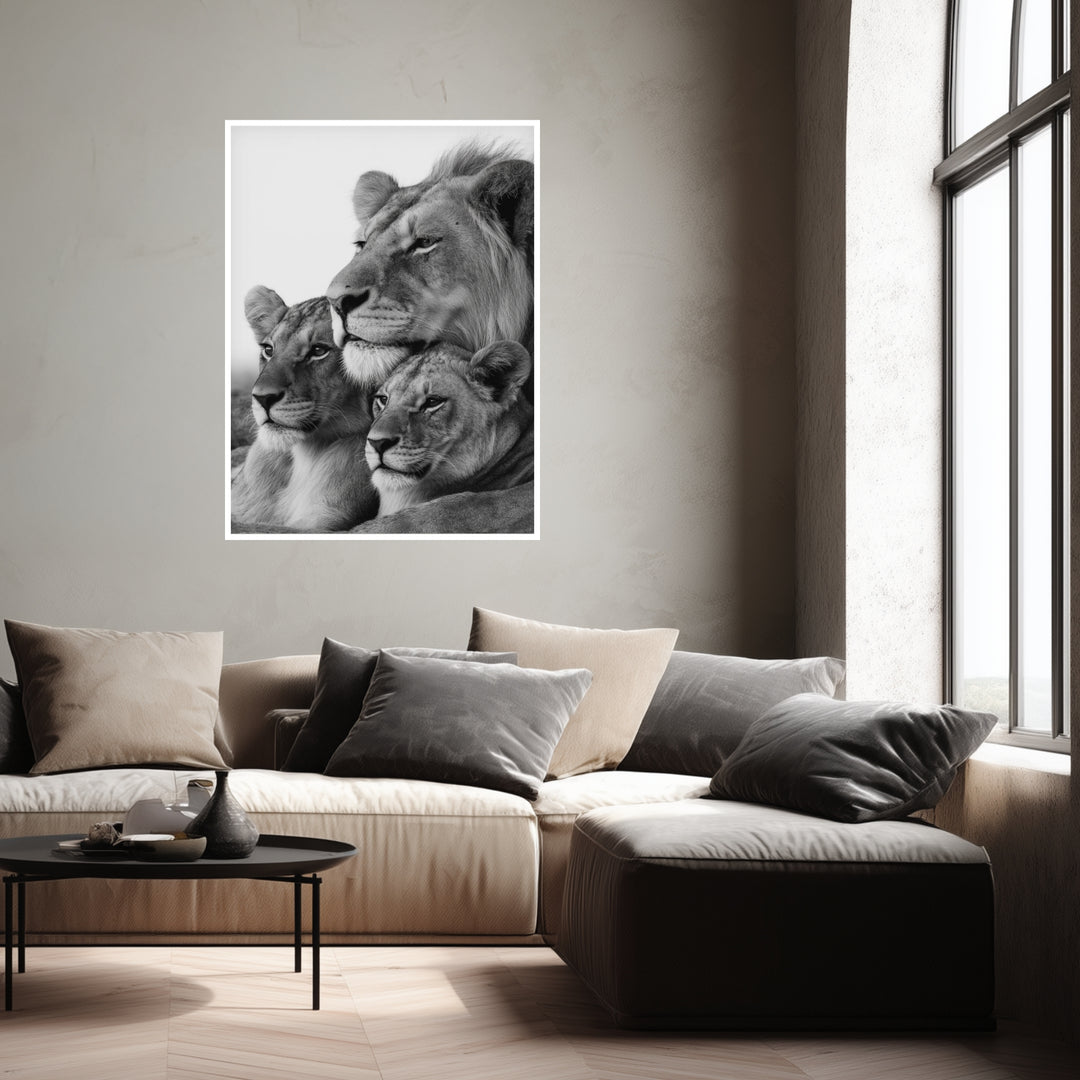 Löwenfamilie Poster abstrakt – mattes Kunstdruck-Papier – Ansicht 4