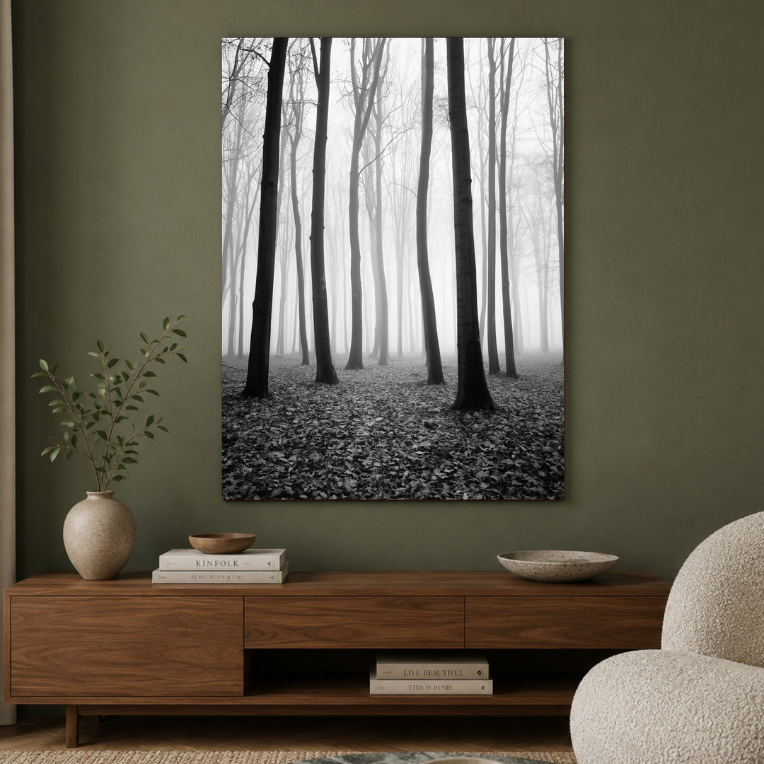 Nebel im Winterwald Leinwandbild – Ohne Rahmen – Produktfoto