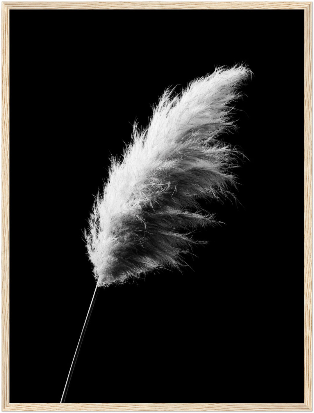 Gräser im Nachtwind Poster – Holz natur Rahmen – Produktfoto