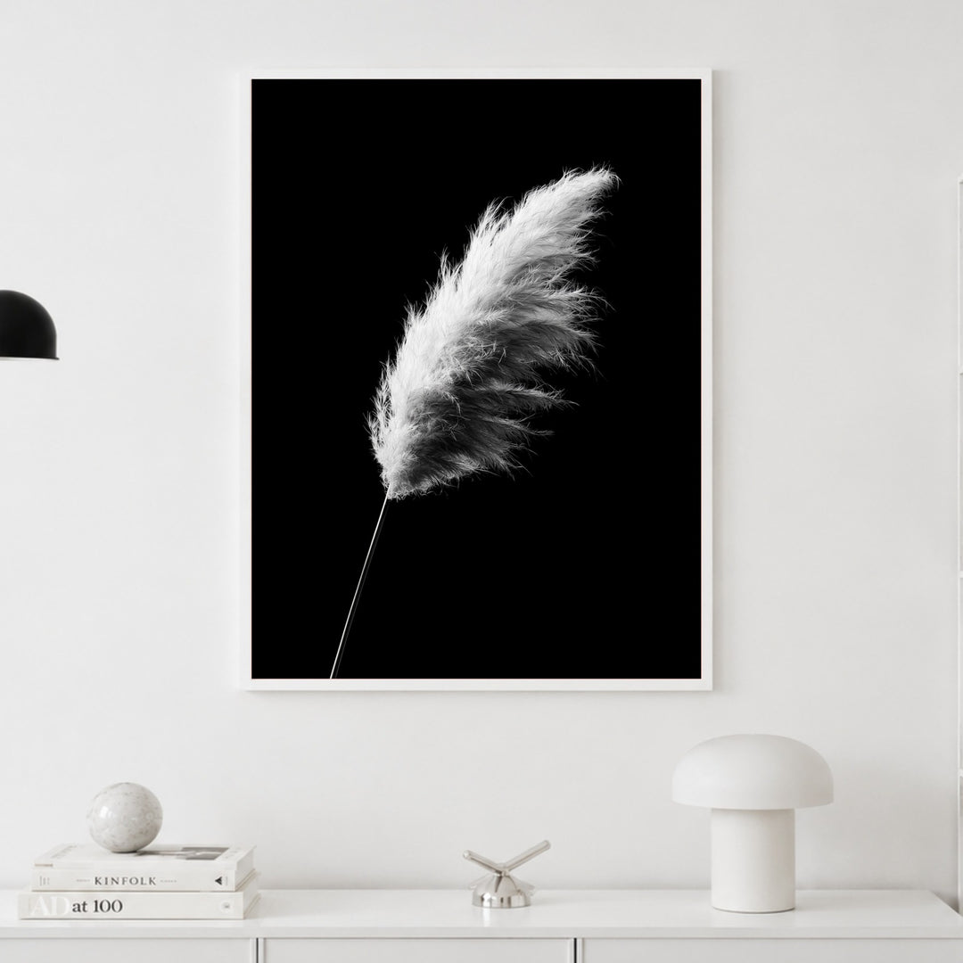 Gräser im Nachtwind Poster – Weißer Rahmen – Produktfoto