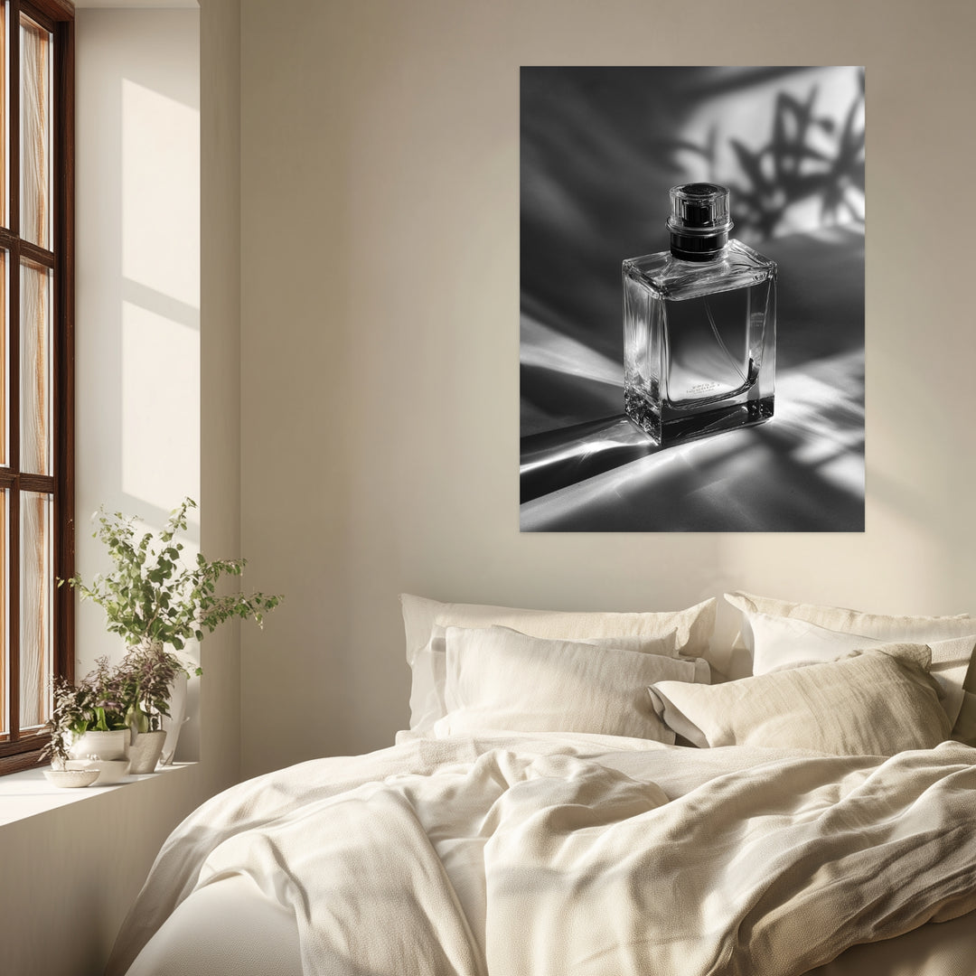 Parfumflakon Lichtspiel Leinwandbild abstrakt – Leinwand auf Holzrahmen – Ansicht 4