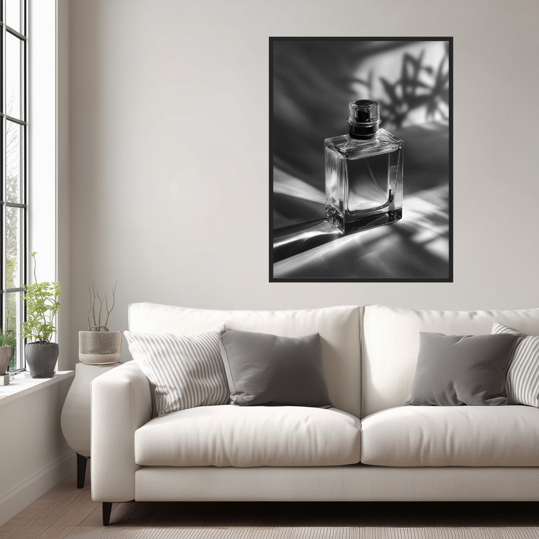 Parfumflakon Lichtspiel Leinwandbild abstrakt – Leinwand auf Holzrahmen – Ansicht 3
