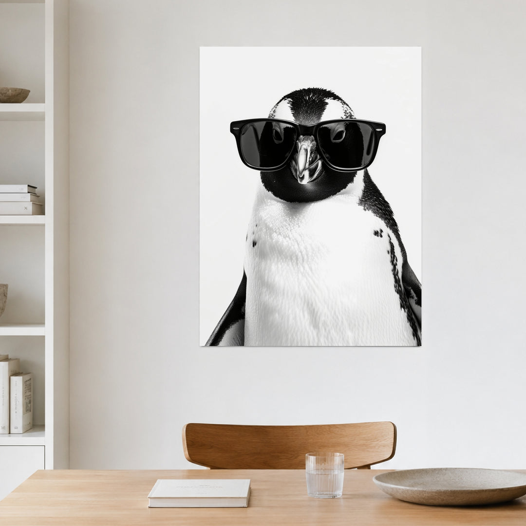 Pinguin mit Sonnenbrille Poster – Ohne Rahmen – Produktfoto