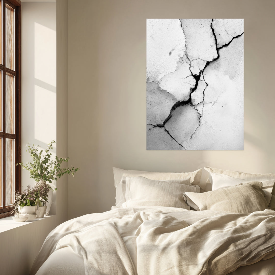 Riss in Wand Leinwandbild abstrakt – Leinwand auf Holzrahmen – Ansicht 3