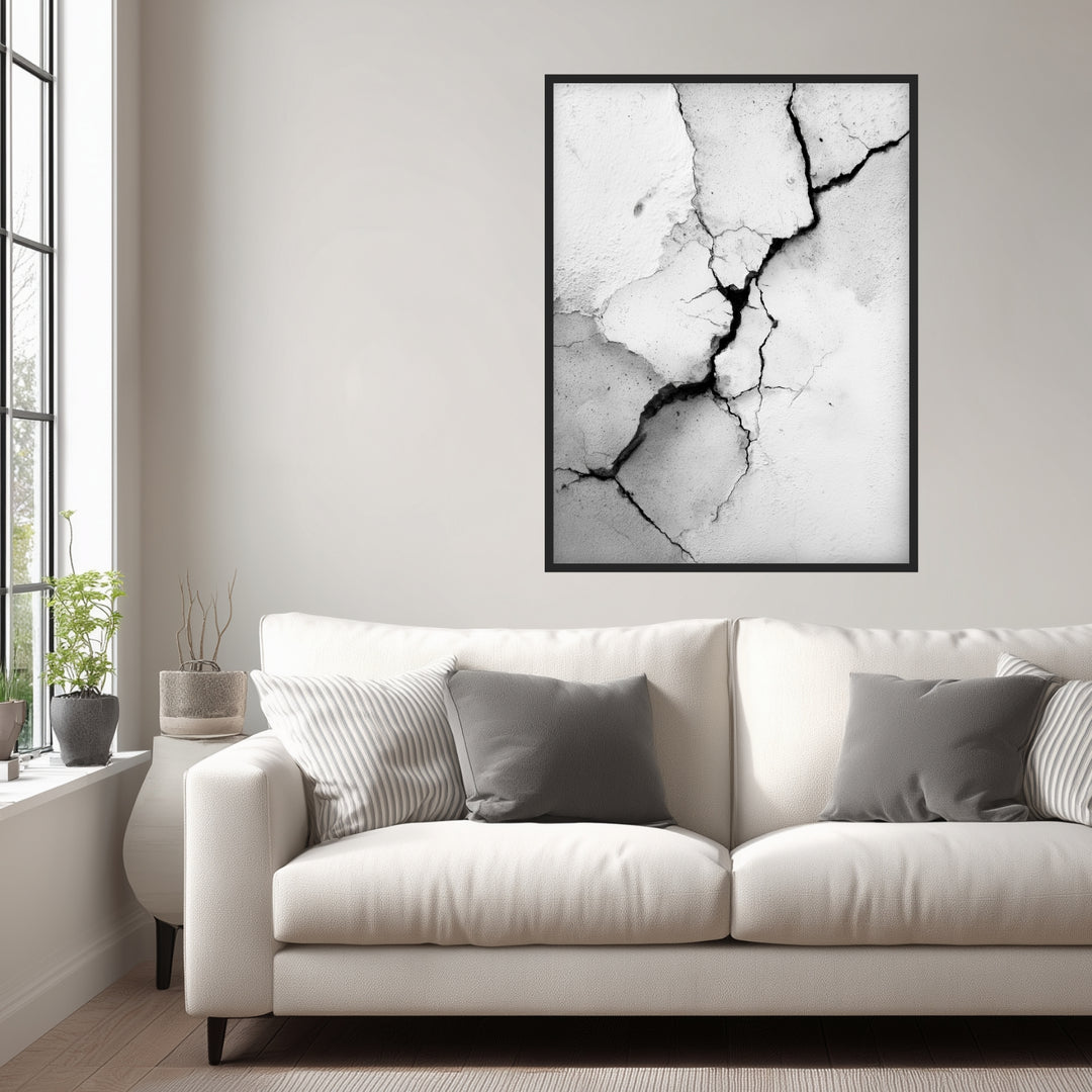 Riss in Wand Leinwandbild abstrakt – Leinwand auf Holzrahmen – Ansicht 4