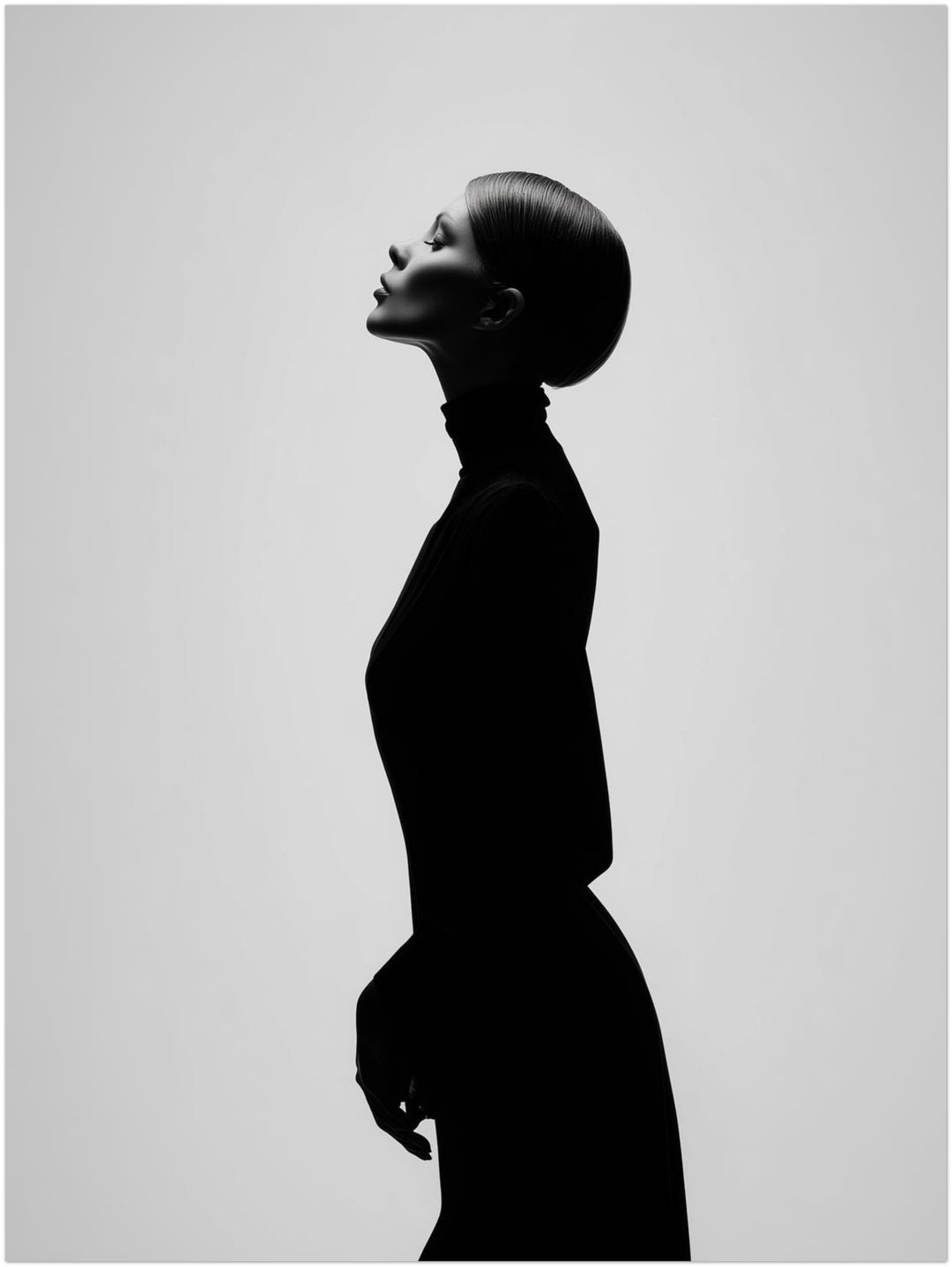 Elegante Silhouette schwarz weiß – Wandkunst