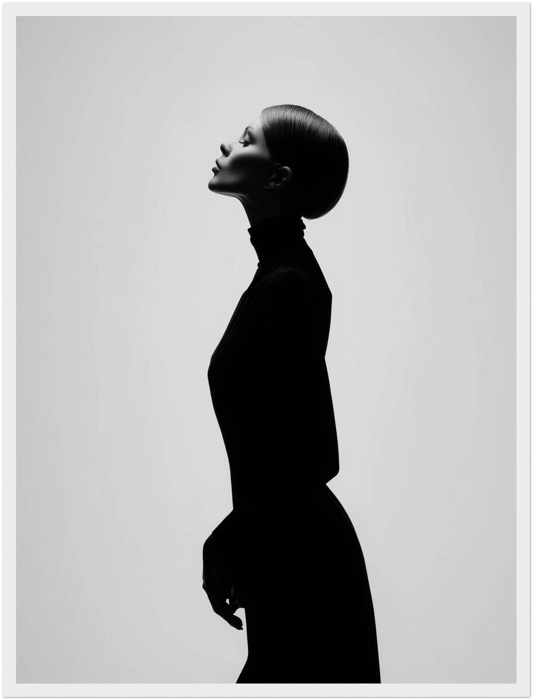 Elegante Silhouette Poster schwarz weiß – mattes Kunstdruck-Papier – Ansicht 6