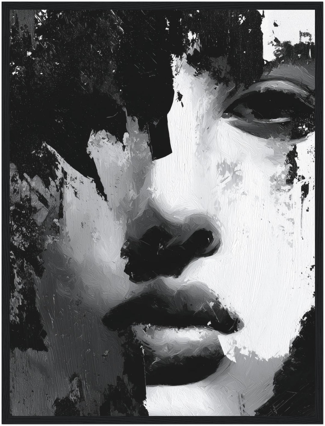 Schattenspiel der Stille Poster schwarz weiß – mattes Kunstdruck-Papier – Ansicht 6