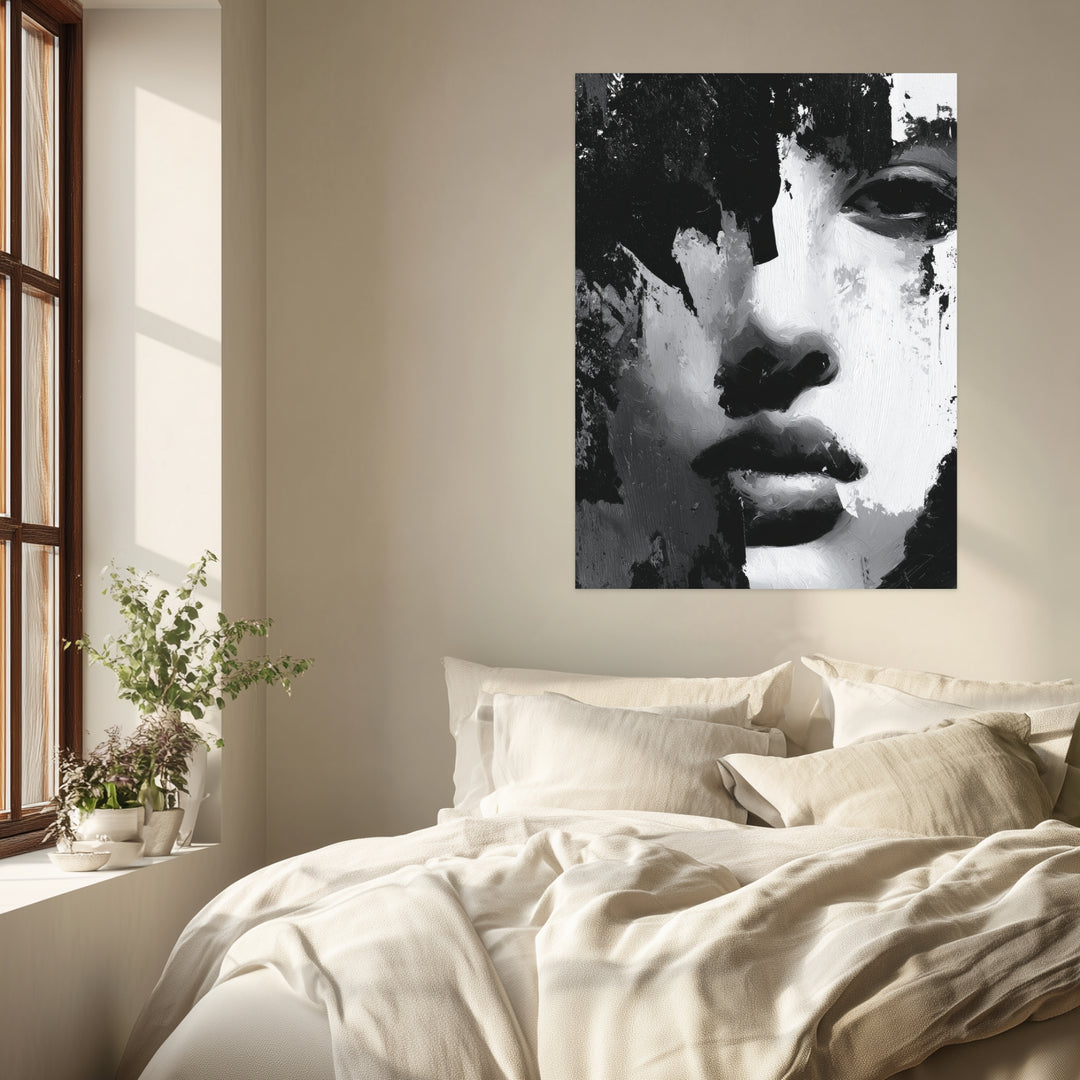 Schattenspiel der Stille Poster schwarz weiß – mattes Kunstdruck-Papier – Ansicht 2