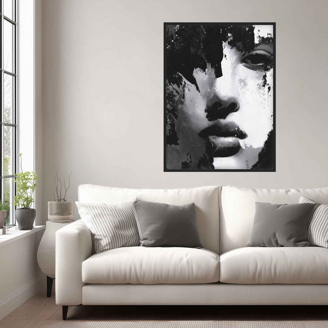 Schattenspiel der Stille Poster schwarz weiß – mattes Kunstdruck-Papier – Ansicht 3