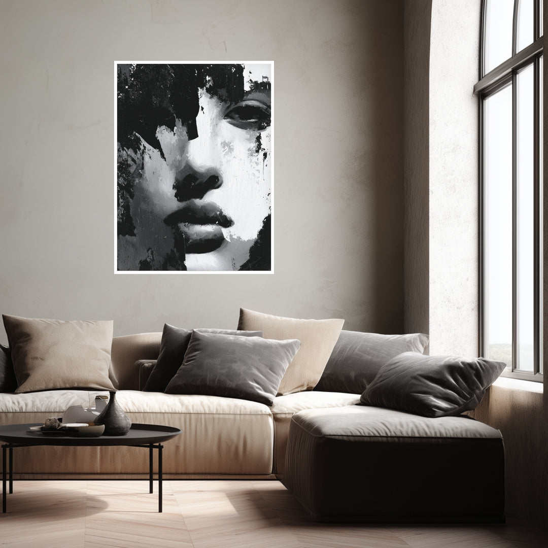 Schattenspiel der Stille Poster schwarz weiß – mattes Kunstdruck-Papier – Ansicht 4