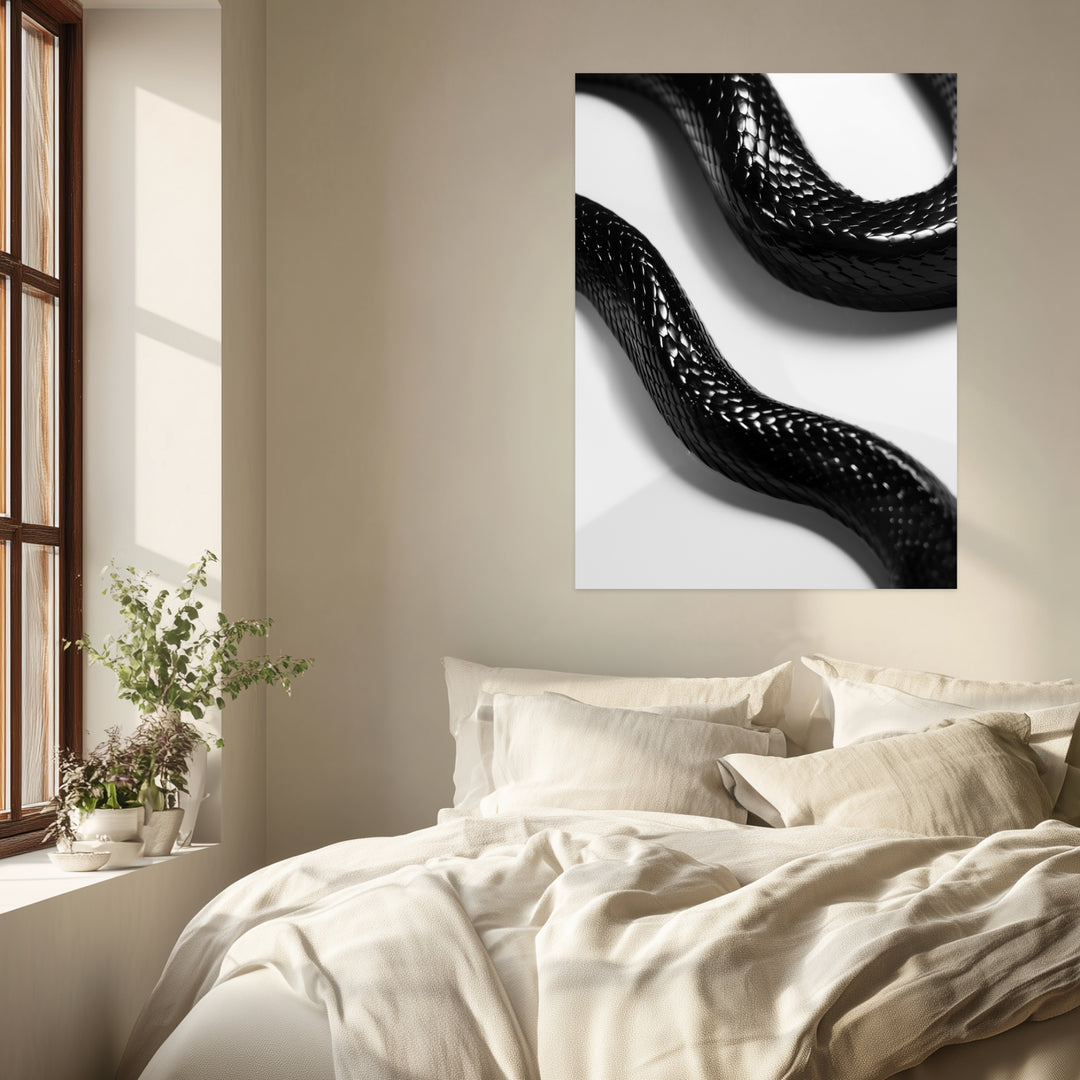 Schlange Poster schwarz weiß – mattes Kunstdruck-Papier – Ansicht 4