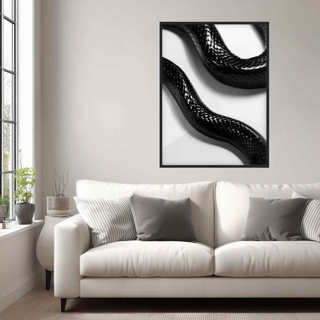 Schlange Poster schwarz weiß – mattes Kunstdruck-Papier – Ansicht 5