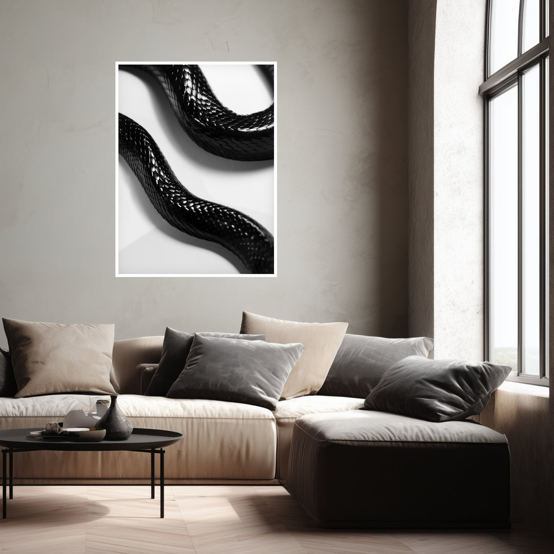 Schlange Poster schwarz weiß – mattes Kunstdruck-Papier – Ansicht 6