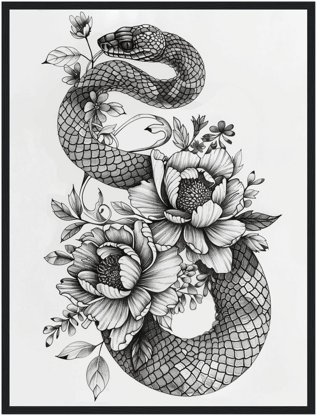 Verflochtene Natur Poster schwarz weiß – mattes Kunstdruck-Papier – Ansicht 5