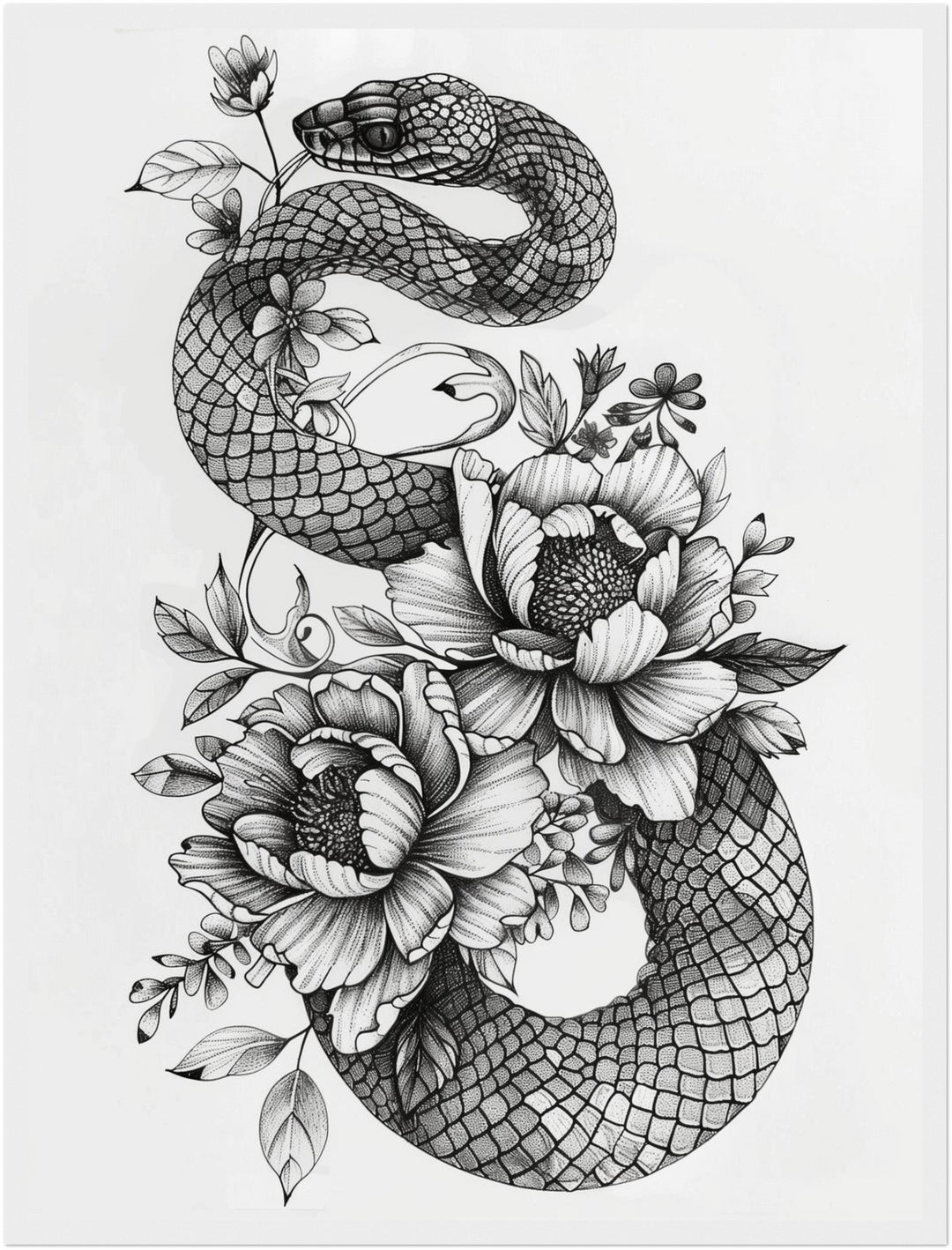 Verflochtene Natur Poster schwarz weiß – mattes Kunstdruck-Papier – Ansicht 6