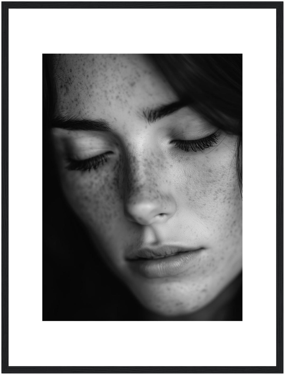 Schwarz-Weiss Portraet Frau Poster schwarz weiß – mattes Kunstdruck-Papier – Ansicht 5