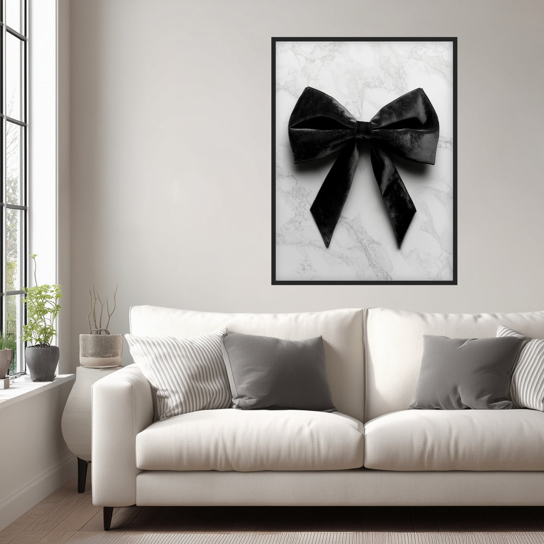 Schwarzglänzende Schleife Poster schwarz weiß – mattes Kunstdruck-Papier – Ansicht 5