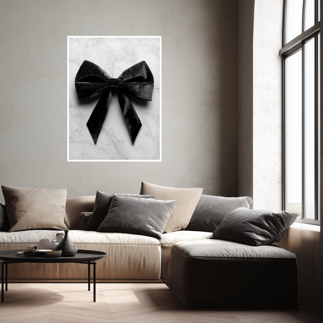 Schwarzglänzende Schleife Poster schwarz weiß – mattes Kunstdruck-Papier – Ansicht 6