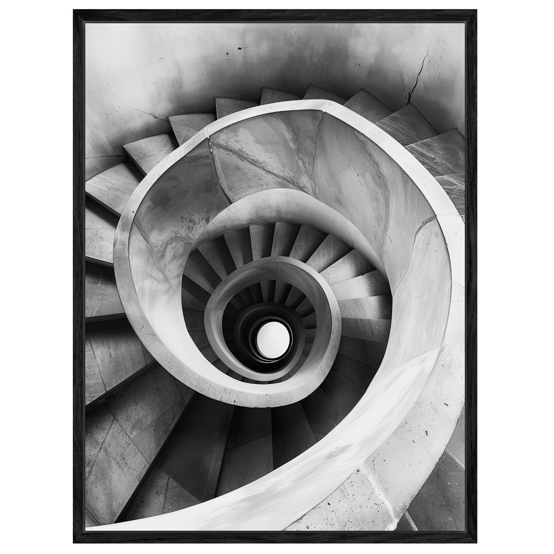 Spiraltreppe Draufsicht Leinwandbild abstrakt – Leinwand auf Holzrahmen – Ansicht 4