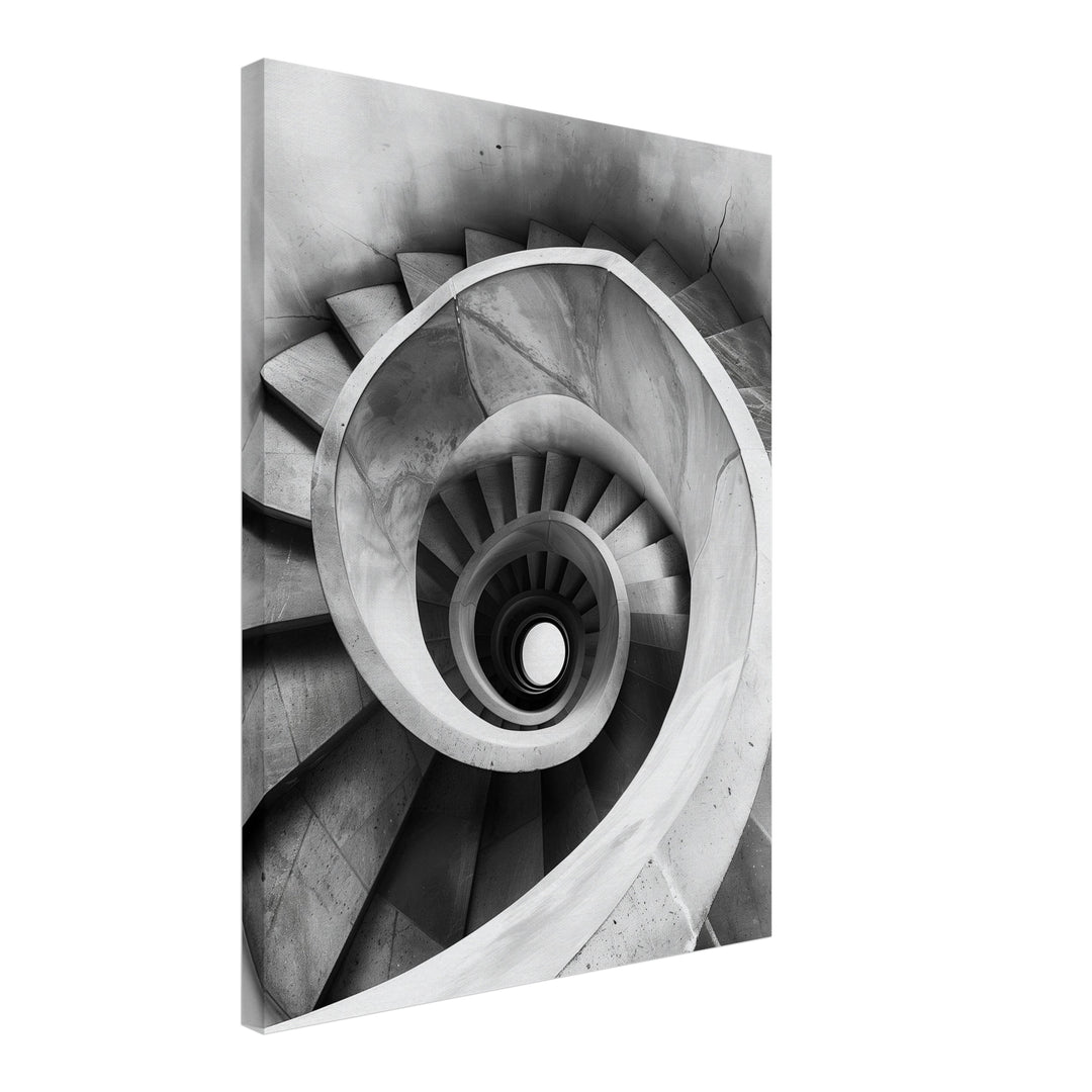 Spiraltreppe Draufsicht Leinwandbild abstrakt – Leinwand auf Holzrahmen – Ansicht 2