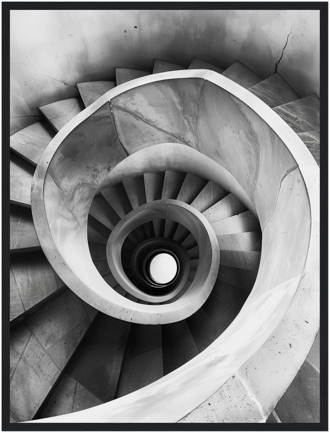 Spiraltreppe Draufsicht Poster abstrakt – mattes Kunstdruck-Papier – Ansicht 5