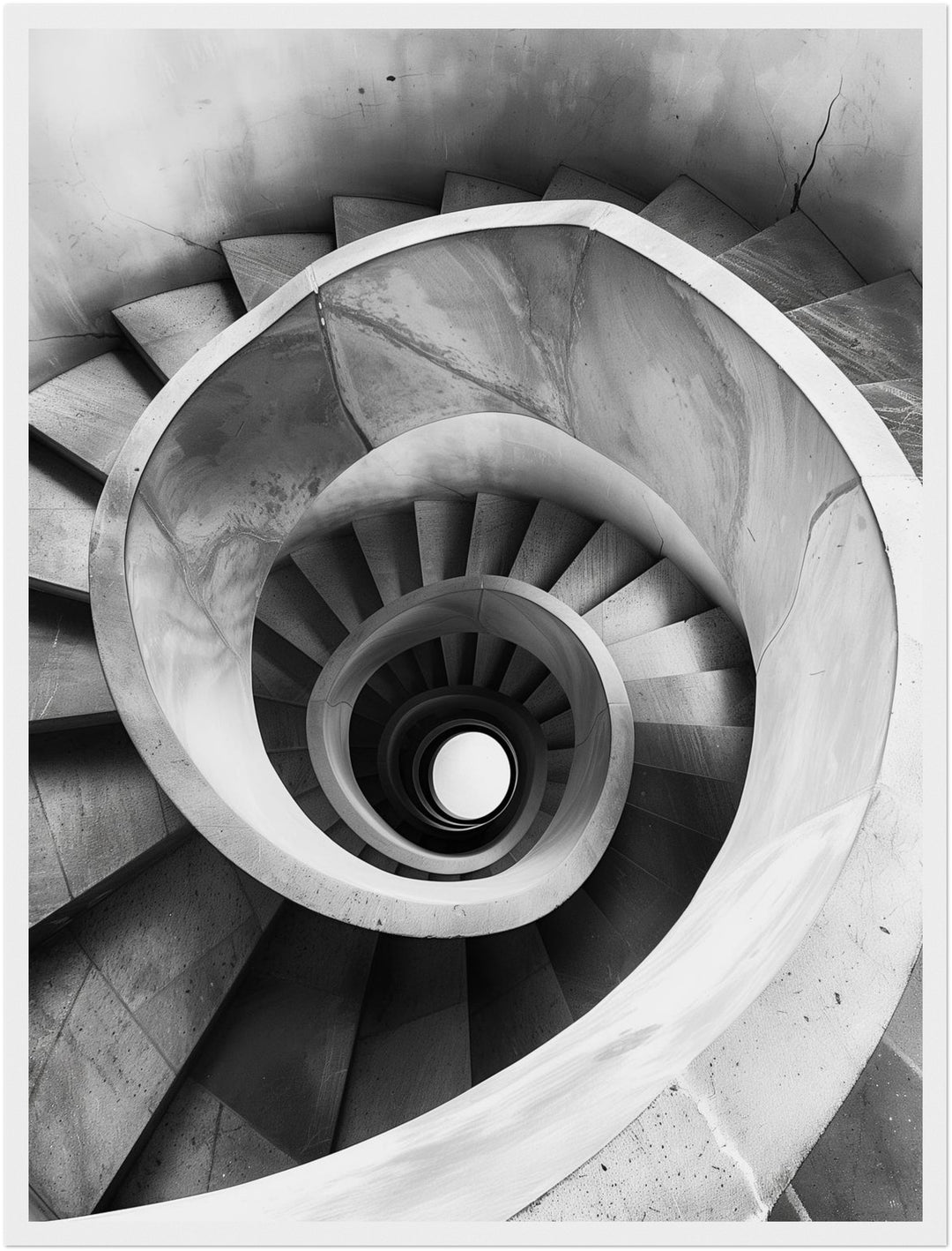 Spiraltreppe Draufsicht Poster abstrakt – mattes Kunstdruck-Papier – Ansicht 6