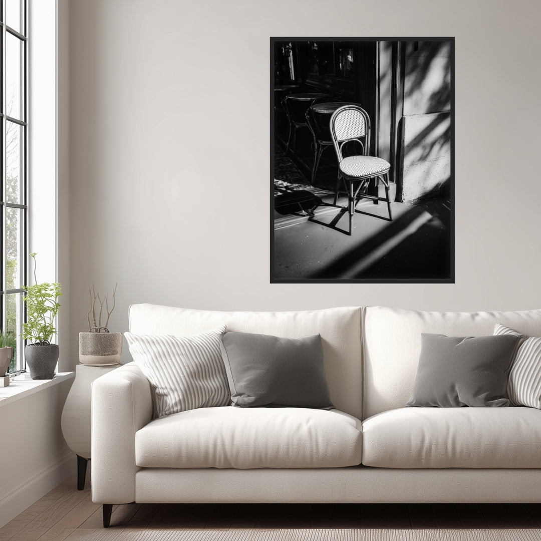 Stuhl Poster schwarz weiß – mattes Kunstdruck-Papier – Ansicht 2