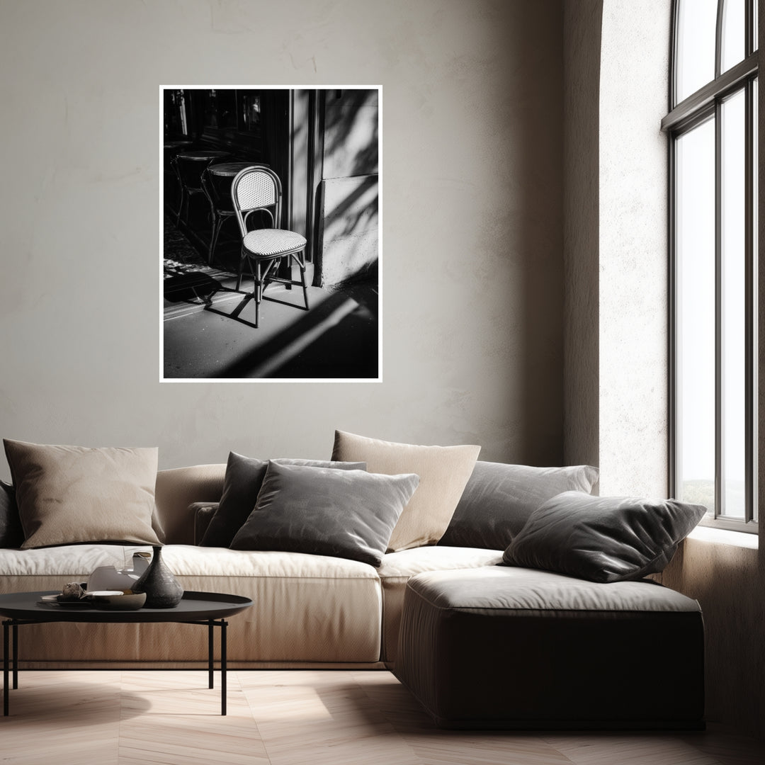 Stuhl Poster schwarz weiß – mattes Kunstdruck-Papier – Ansicht 4