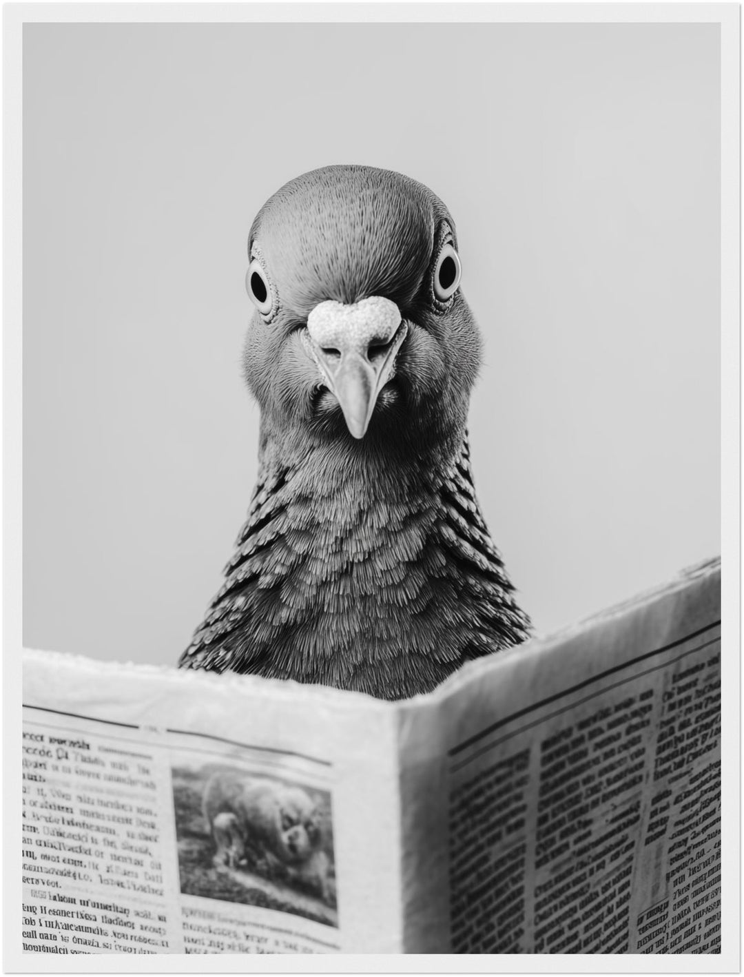 Taube mit Zeitung Poster abstrakt – mattes Kunstdruck-Papier – Ansicht 6