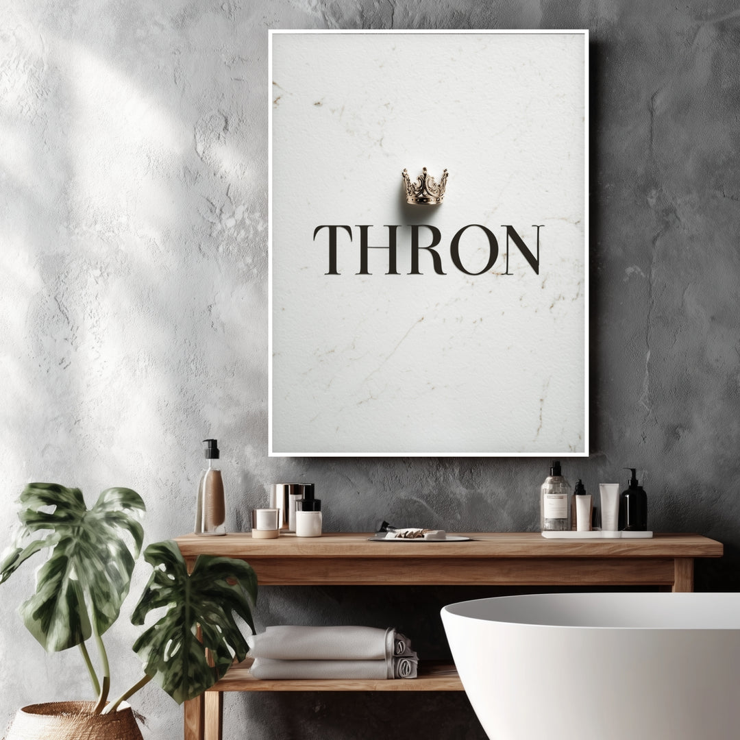 Schriftzug Thron mit Krone Poster abstrakt – mattes Kunstdruck-Papier – Ansicht 3